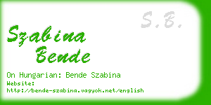 szabina bende business card